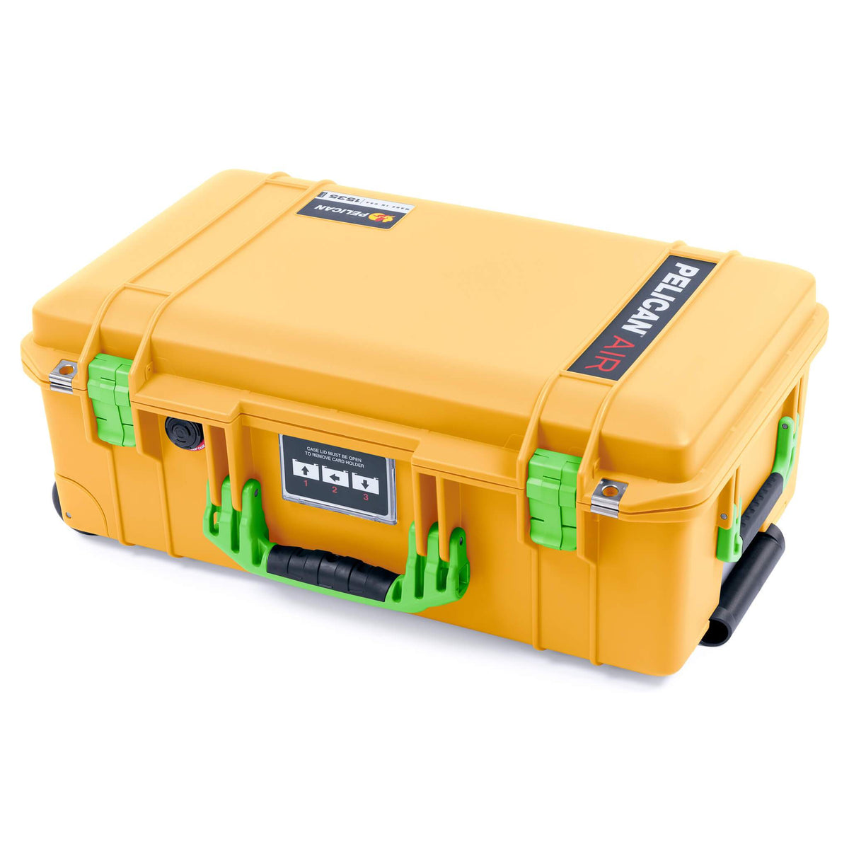 Pelican 1535 Air Case, Yellow with Lime Green Handles &amp; Latches ColorCase 