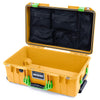 Pelican 1535 Air Case, Yellow with Lime Green Handles & Latches Mesh Lid Organizer Only ColorCase 015350-0100-240-300