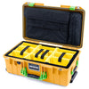 Pelican 1535 Air Case, Yellow with Lime Green Handles & Latches Yellow Padded Microfiber Dividers with Computer Pouch ColorCase 015350-0210-240-300