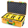 Pelican 1535 Air Case, Yellow with Lime Green Handles & Latches Yellow Padded Microfiber Dividers with Convolute Lid Foam ColorCase 015350-0010-240-300