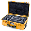 Pelican 1535 Air Case, Yellow with OD Green Handles & Latches Gray Padded Microfiber Dividers with Mesh Lid Organizer ColorCase 015350-0170-240-130