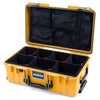 Pelican 1535 Air Case, Yellow with OD Green Handles & Latches TrekPak Divider System with Mesh Lid Organizer ColorCase 015350-0120-240-130