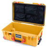 Pelican 1535 Air Case, Yellow with Orange Handles, Push-Button Latches & Trolley Mesh Lid Organizer Only ColorCase 015350-0100-240-150-150