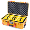 Pelican 1535 Air Case, Yellow with Orange Handles, Push-Button Latches & Trolley Yellow Padded Microfiber Dividers with Convolute Lid Foam ColorCase 015350-0010-240-150-150