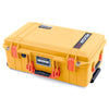 Pelican 1535 Air Case, Yellow with Orange Handles & Push-Button Latches ColorCase