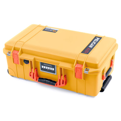 Pelican 1535 Air Case, Yellow with Orange Handles & Push-Button Latches ColorCase