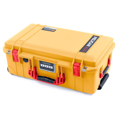 Pelican 1535 Air Case, Yellow with Red Handles & Latches ColorCase