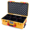 Pelican 1535 Air Case, Yellow with Red Handles & Latches TrekPak Divider System with Convolute Lid Foam ColorCase 015350-0020-240-320