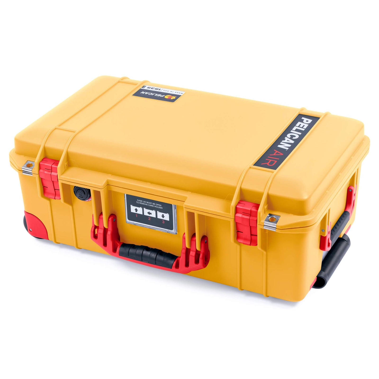 Pelican 1535 Air Case, Yellow with Red Handles, Latches & Trolley ColorCase 