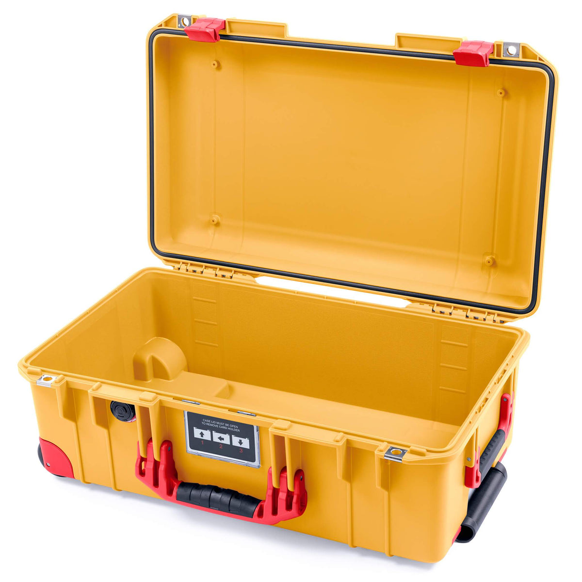 Pelican 1535 Air Case, Yellow with Red Handles, Latches &amp; Trolley None (Case Only) ColorCase 015350-0000-240-320-320