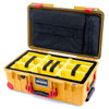 Pelican 1535 Air Case, Yellow with Red Handles, Latches & Trolley Yellow Padded Microfiber Dividers with Computer Pouch ColorCase 015350-0210-240-320-320