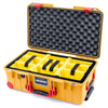 Pelican 1535 Air Case, Yellow with Red Handles, Latches & Trolley Yellow Padded Microfiber Dividers with Convolute Lid Foam ColorCase 015350-0010-240-320-320