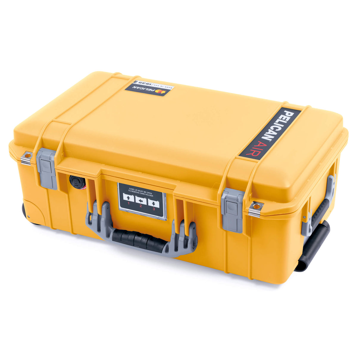 Pelican 1535 Air Case, Yellow with Silver Handles &amp; Push-Button Latches ColorCase 