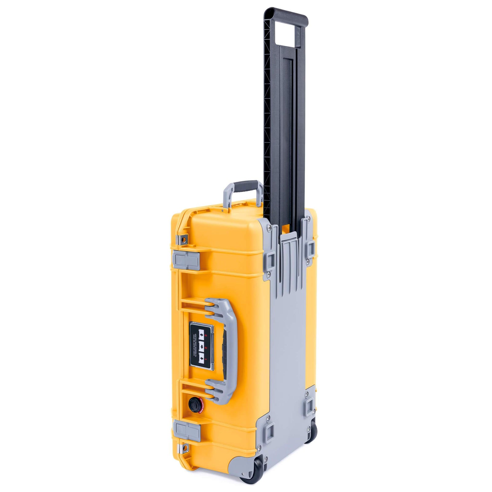 Pelican 1535 Air Case, Yellow with Silver Handles, Push-Button Latches & Trolley ColorCase 