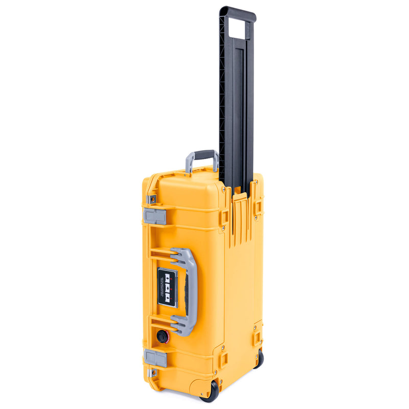 Pelican 1535 Air Case, Yellow with Silver Handles & Push-Button Latches ColorCase 