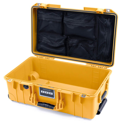 Pelican 1535 Air Case, Yellow, Push-Button Latches Mesh Lid Organizer Only ColorCase 015350-0100-240-240