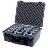 Pelican 1550 Case, Black Gray Padded Microfiber Dividers with Convolute Lid Foam ColorCase 015500-0070-110-110