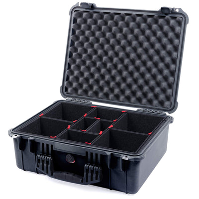 Pelican 1550 Case, Black TrekPak Divider System with Convolute Lid Foam ColorCase 015500-0020-110-110