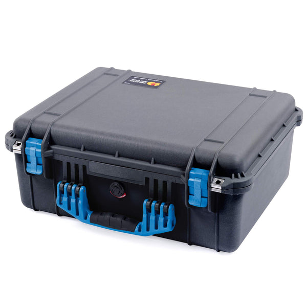 Pelican 1550 Case, Black with Blue Handle & Latches