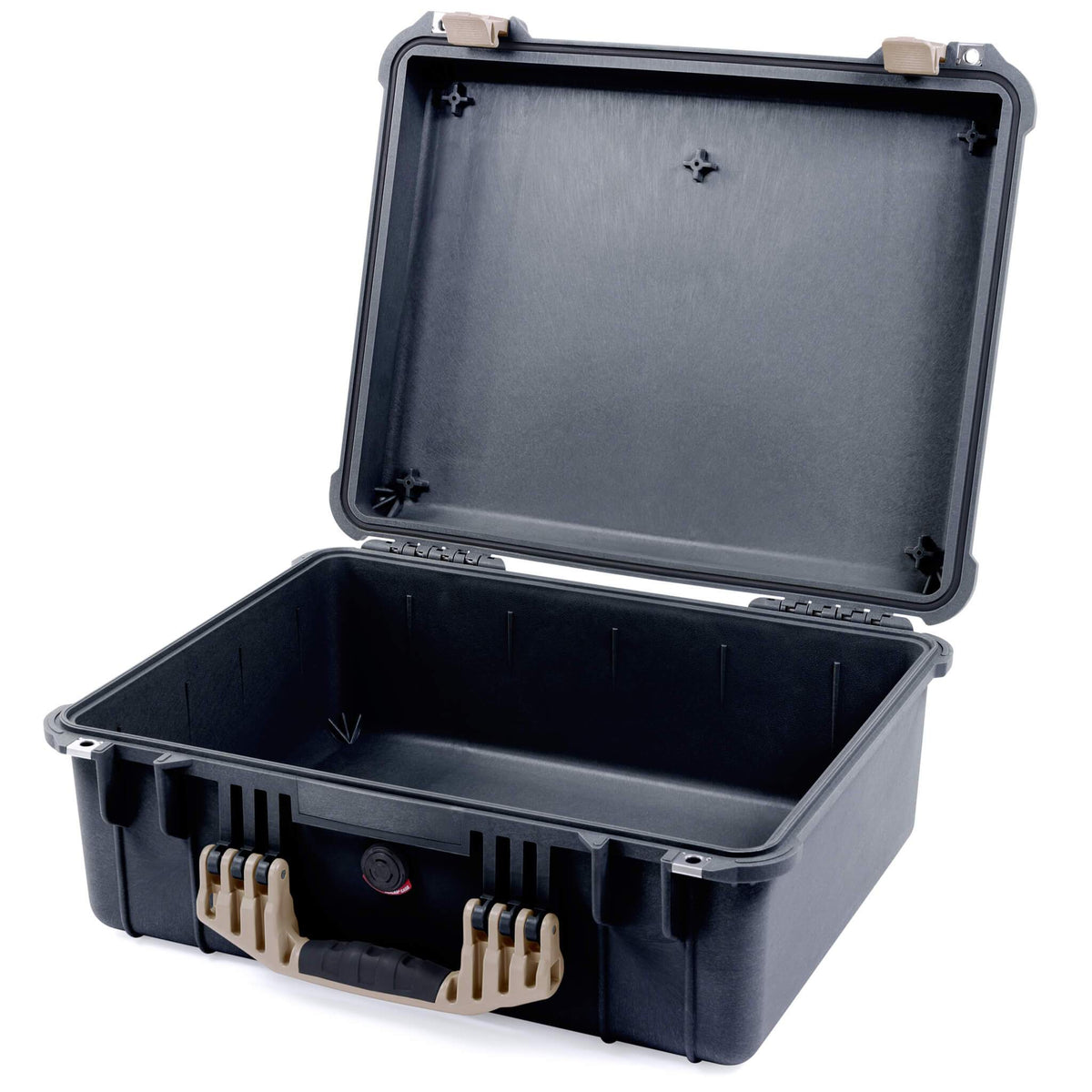 Pelican 1550 Case, Black with Desert Tan Handle &amp; Latches None (Case Only) ColorCase 015500-0000-110-310