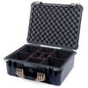 Pelican 1550 Case, Black with Desert Tan Handle & Latches TrekPak Divider System with Convolute Lid Foam ColorCase 015500-0020-110-310