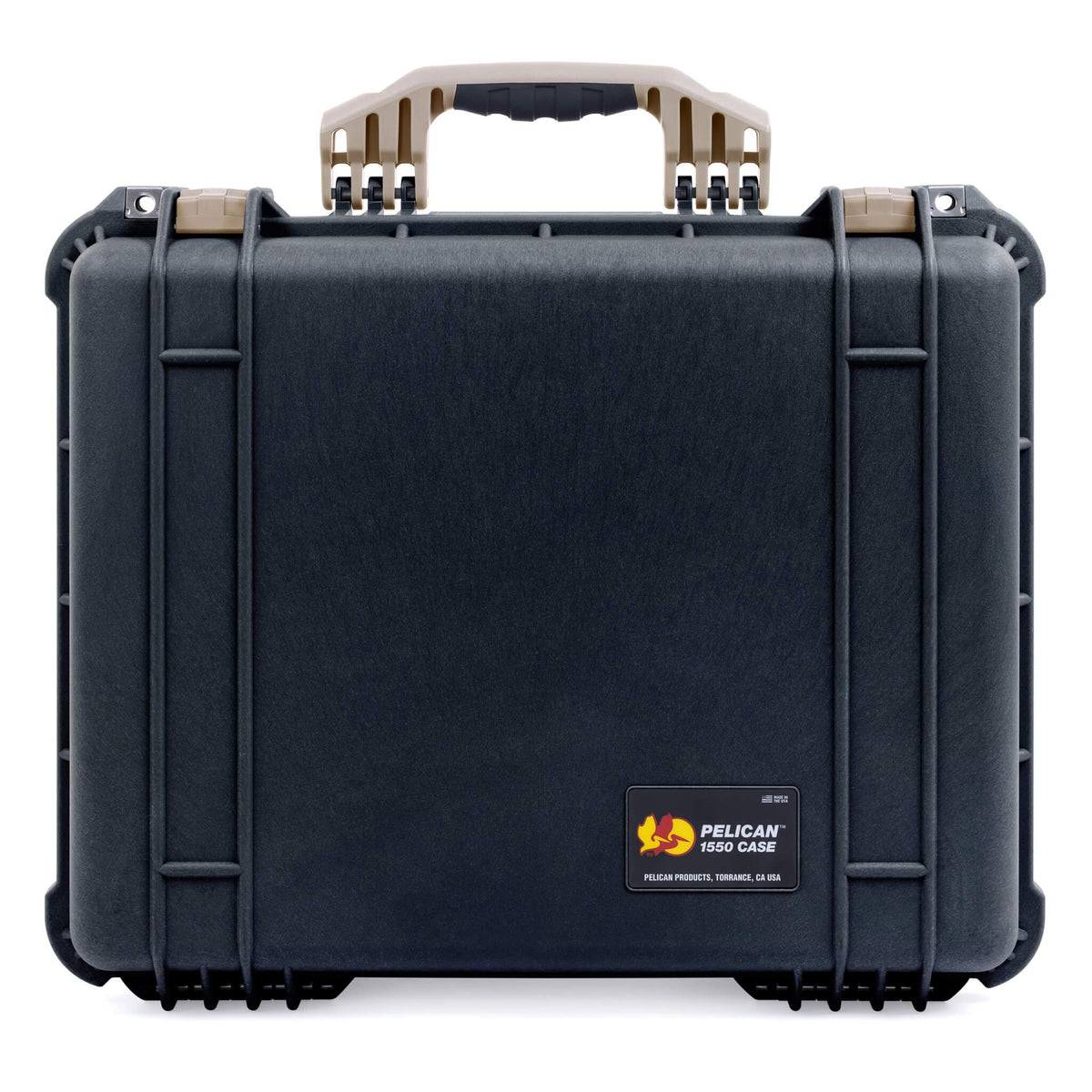 Pelican 1550 Case, Black with Desert Tan Handle &amp; Latches ColorCase 