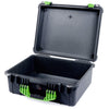 Pelican 1550 Case, Black with Lime Green Handle & Latches None (Case Only) ColorCase 015500-0000-110-300