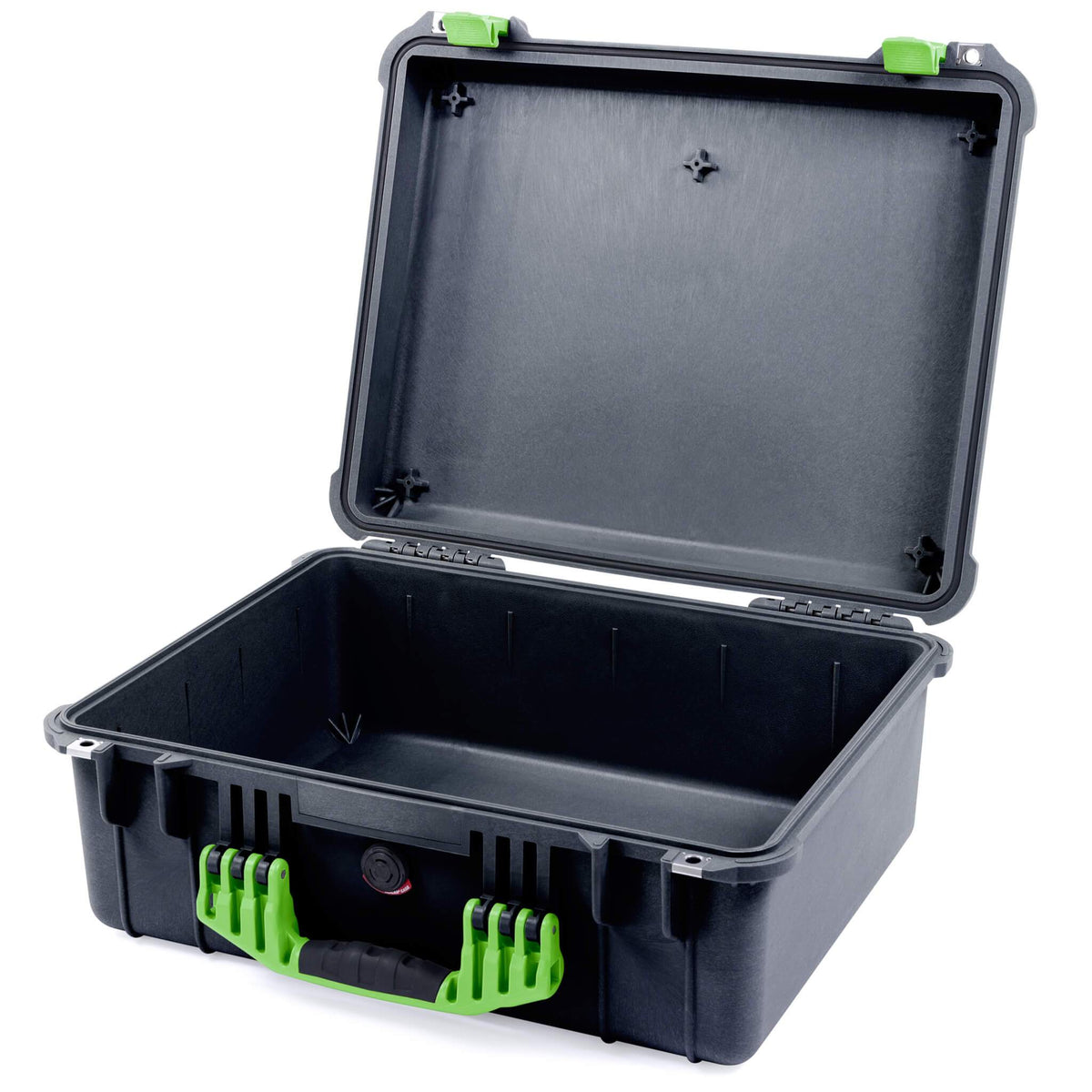 Pelican 1550 Case, Black with Lime Green Handle &amp; Latches None (Case Only) ColorCase 015500-0000-110-300