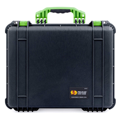 Pelican 1550 Case, Black with Lime Green Handle & Latches ColorCase