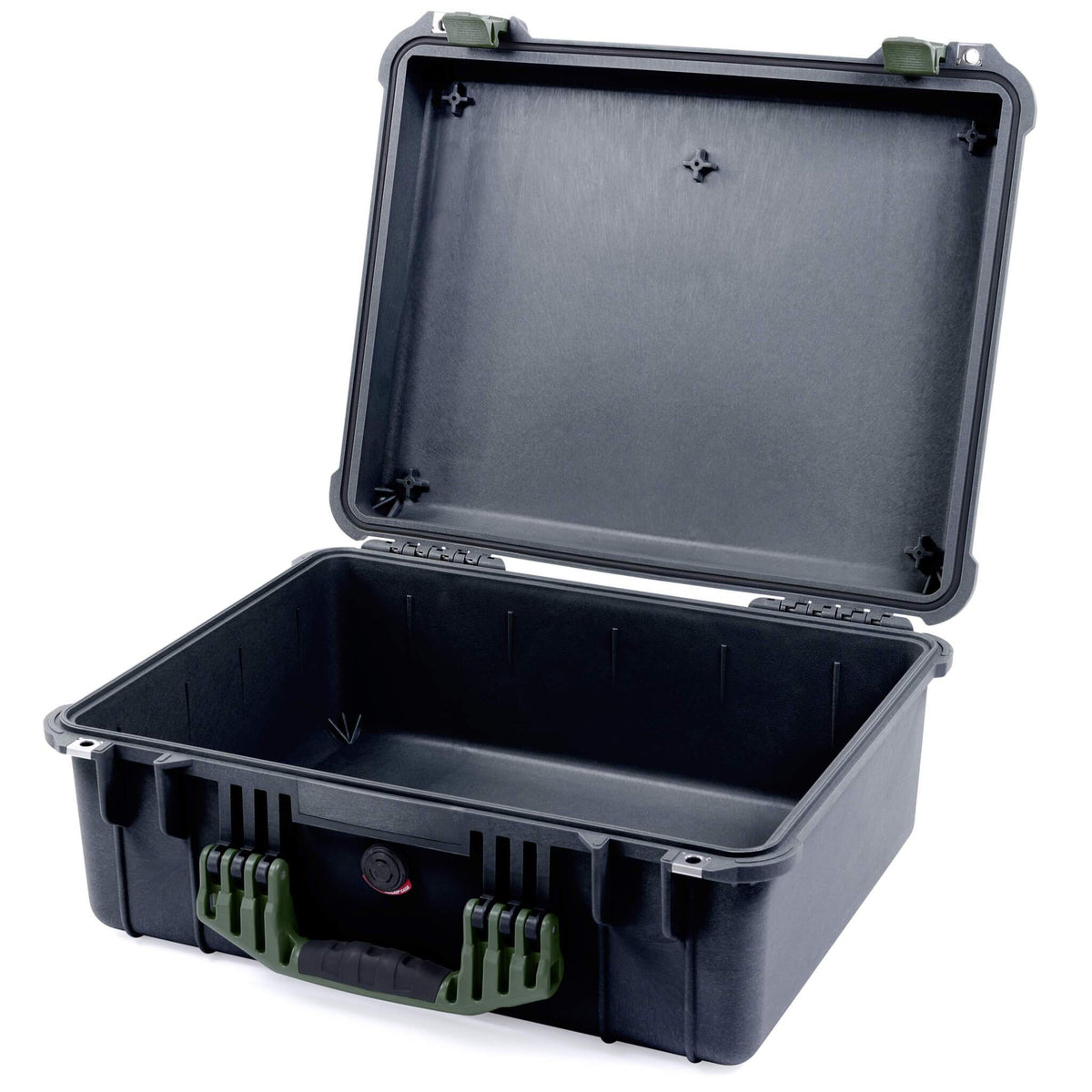 Pelican 1550 Case, Black with OD Green Handle &amp; Latches None (Case Only) ColorCase 015500-0000-110-130