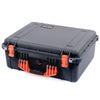 Pelican 1550 Case, Black with Orange Handle & Latches ColorCase