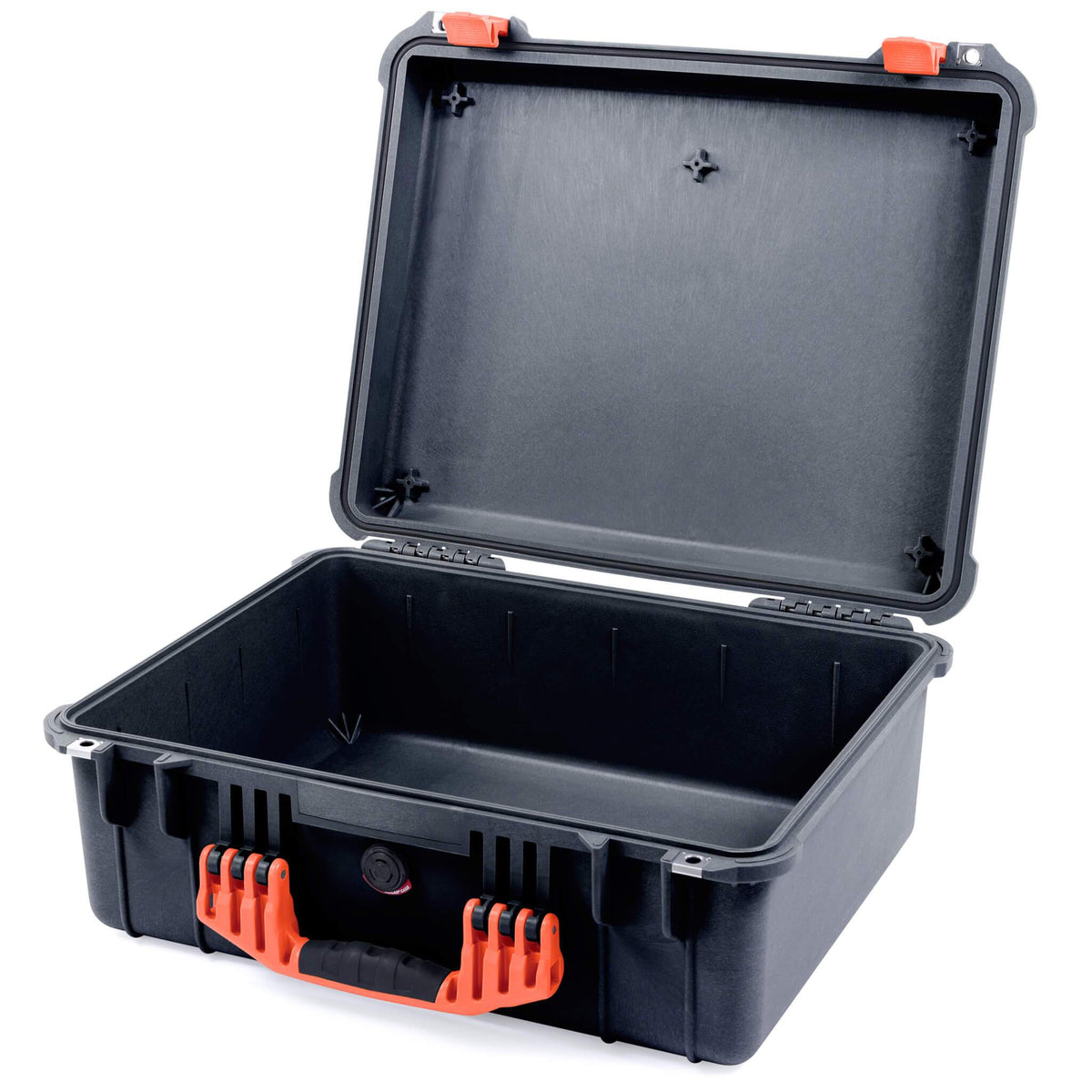 Pelican 1550 Case, Black with Orange Handle &amp; Latches None (Case Only) ColorCase 015500-0000-110-150