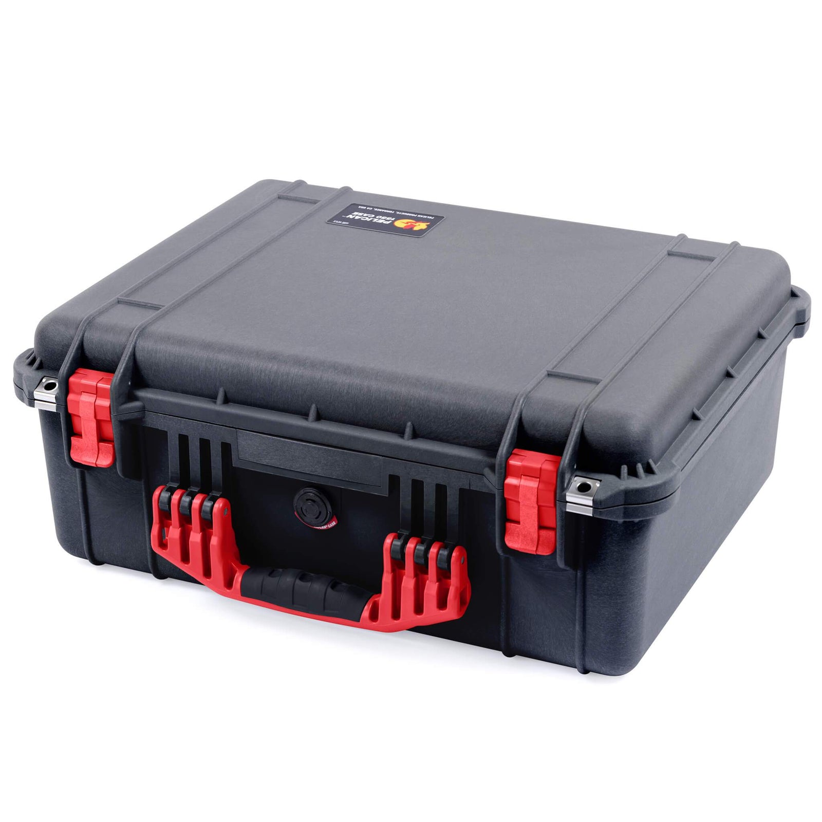 Pelican 1550 Case, Black with Red Handle & Latches ColorCase 