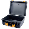 Pelican 1550 Case, Black with Yellow Handle & Latches None (Case Only) ColorCase 015500-0000-110-240
