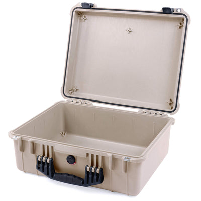 Pelican 1550 Case, Desert Tan with Black Handle & Latches None (Case Only) ColorCase 015500-0000-310-110