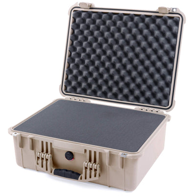 Pelican 1550 Case, Desert Tan Pick & Pluck Foam with Convolute Lid Foam ColorCase 015500-0001-310-310