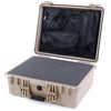 Pelican 1550 Case, Desert Tan Pick & Pluck Foam with Mesh Lid Organizer ColorCase 015500-0101-310-310