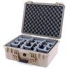 Pelican 1550 Case, Desert Tan Gray Padded Microfiber Dividers with Convolute Lid Foam ColorCase 015500-0070-310-310