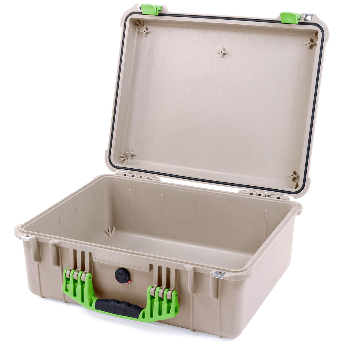 Pelican 1550 Case, Desert Tan with Lime Green Handle &amp; Latches None (Case Only) ColorCase 015500-0000-310-300