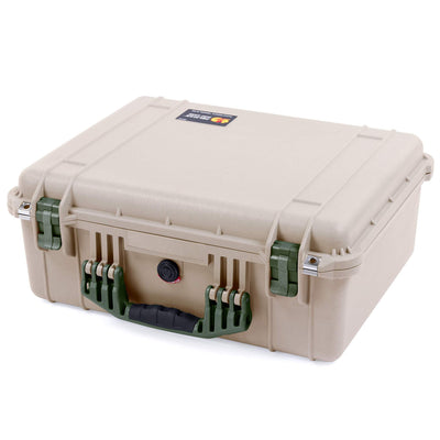 Pelican 1550 Case, Desert Tan with OD Green Handle & Latches ColorCase