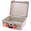 Pelican 1550 Case, Desert Tan with Orange Handle & Latches None (Case Only) ColorCase 015500-0000-310-150