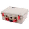 Pelican 1550 Case, Desert Tan with Red Handle & Latches ColorCase