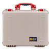 Pelican 1550 Case, Desert Tan with Red Handle & Latches ColorCase