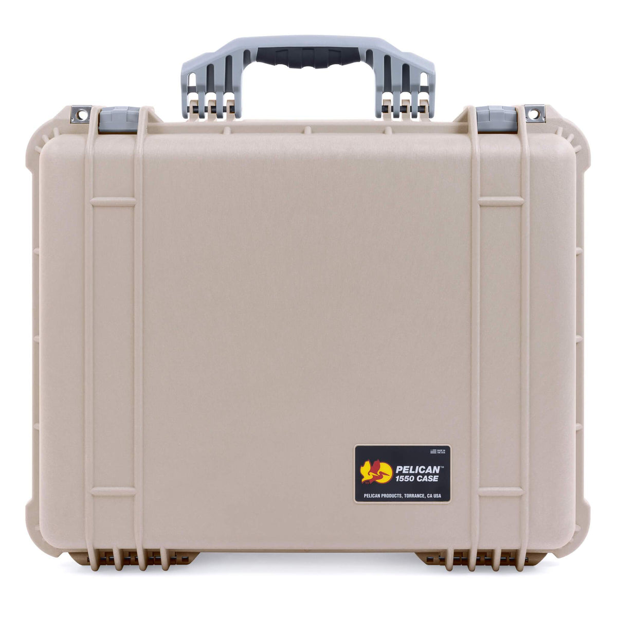 Pelican 1550 Case, Desert Tan with Silver Handle &amp; Latches ColorCase 