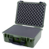 Pelican 1550 Case, OD Green with Black Handle & Latches Pick & Pluck Foam with Convolute Lid Foam ColorCase 015500-0001-130-110