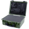 Pelican 1550 Case, OD Green with Black Handle & Latches Pick & Pluck Foam with Mesh Lid Organizer ColorCase 015500-0101-130-110
