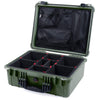 Pelican 1550 Case, OD Green with Black Handle & Latches TrekPak Divider System with Mesh Lid Organizer ColorCase 015500-0120-130-110