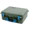 Pelican 1550 Case, OD Green with Blue Handle & Latches ColorCase