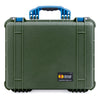 Pelican 1550 Case, OD Green with Blue Handle & Latches ColorCase