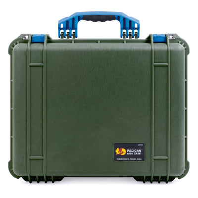 Pelican 1550 Case, OD Green with Blue Handle & Latches ColorCase